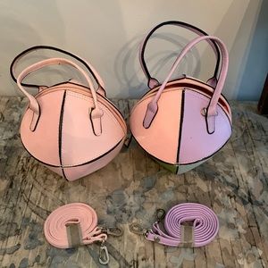 Sondra Roberts set of two mini pastel bags with straps